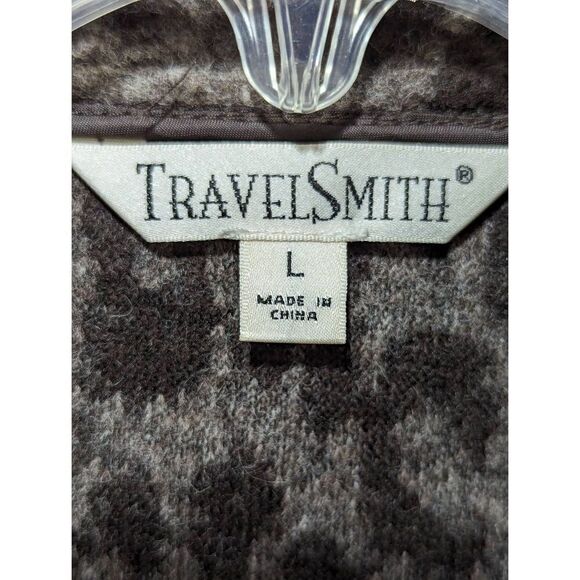 Travel Smith Women's Large Leopard Print Wool Blend Hook Front Cardigan - Picture 2 of 6